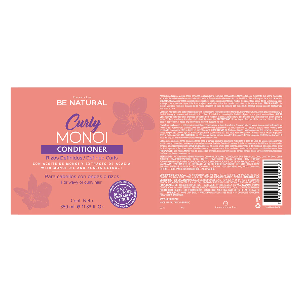 CURLY MONOI Acondicionador Rizos Definidos