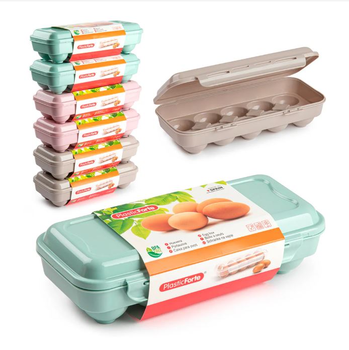 Plastic Forte - Huevera Chick para Despensa y Nevera para 10 Huevos.