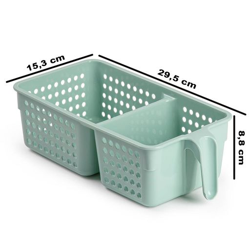 Organizador de nevera doble con asa. Rosa