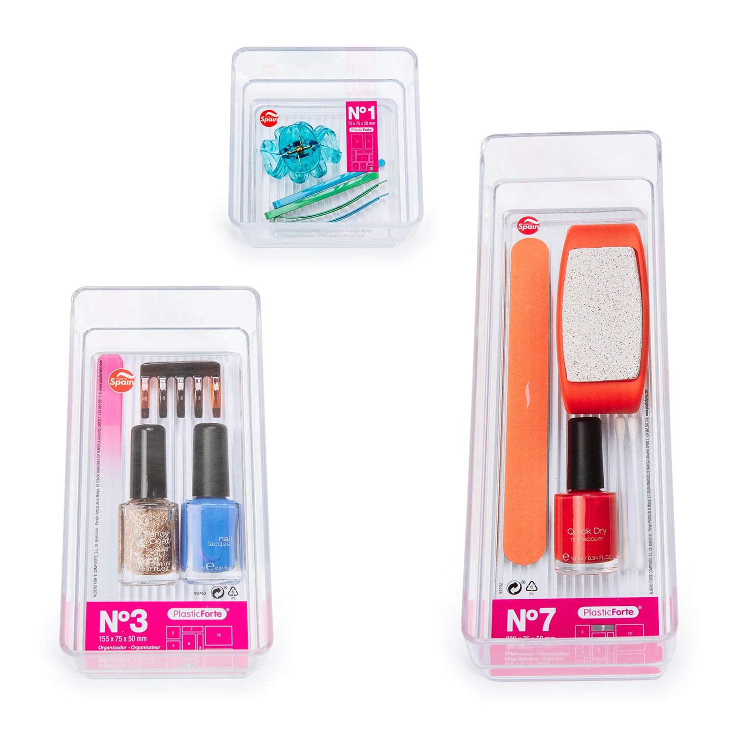 Platic Forte - Set 3 Bandejas Organizadoras Transparentes
