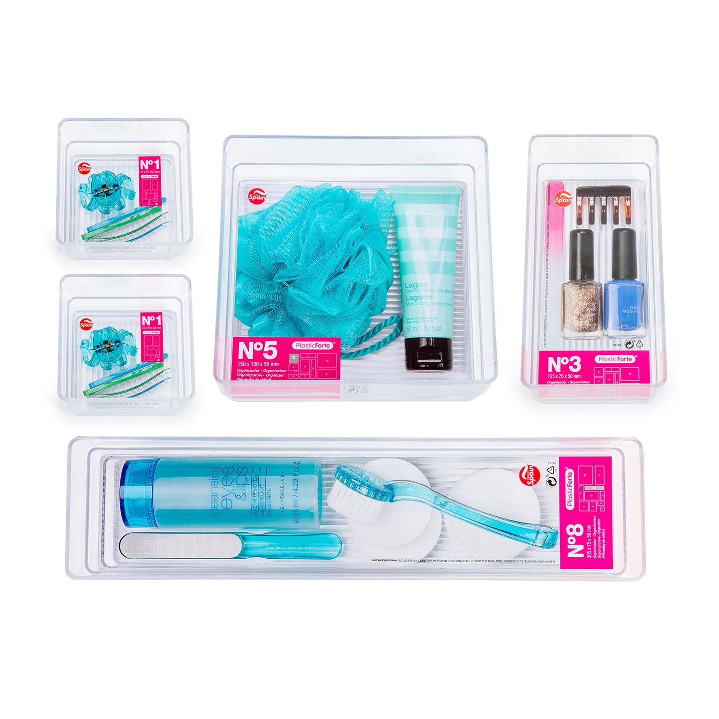 Platic Forte - Set 5 Bandejas Organizadoras Transparentes