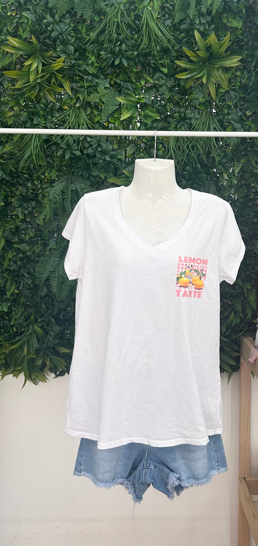 Camiseta cuello de pico Lemon Tarte Blanca