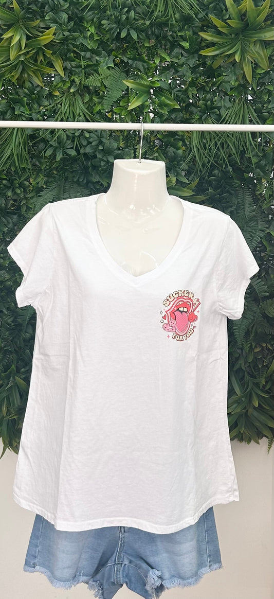 Camiseta cuello de pico Sucker for you