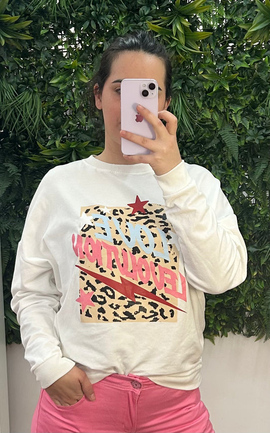 Sudadera Love Levolution Blanca
