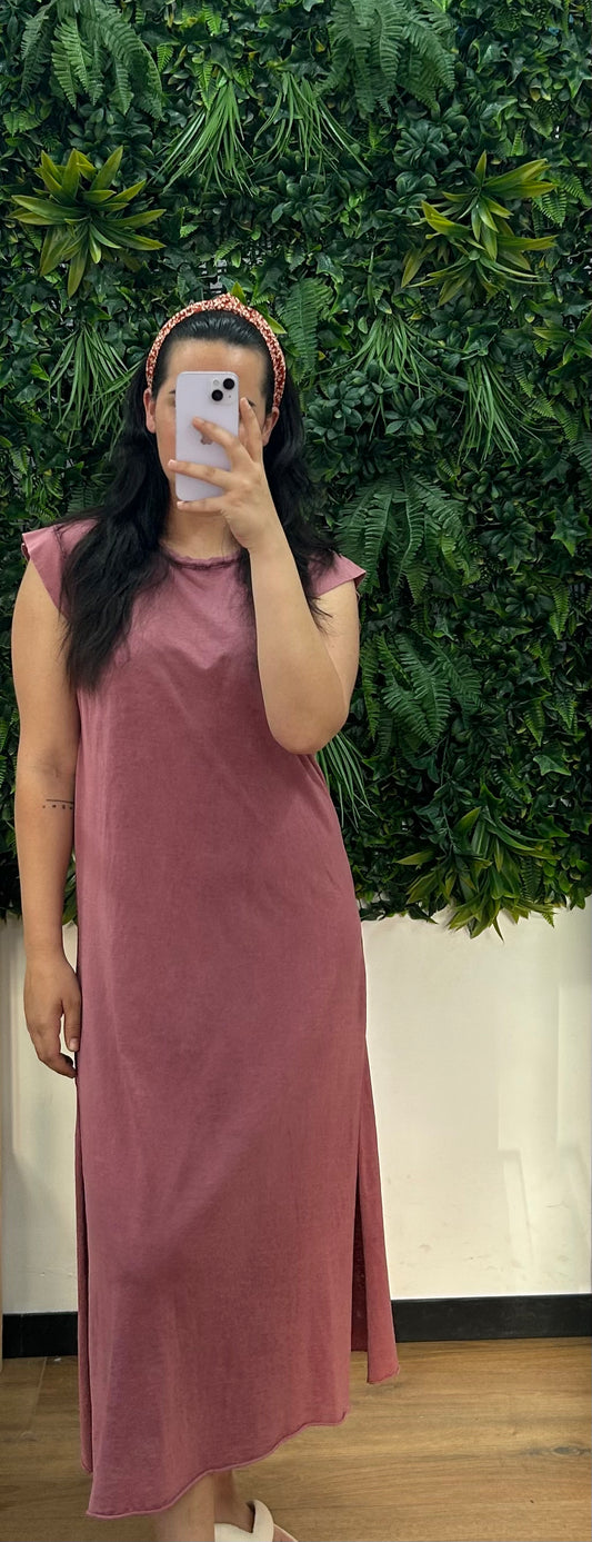 Vestido largo efecto lavado