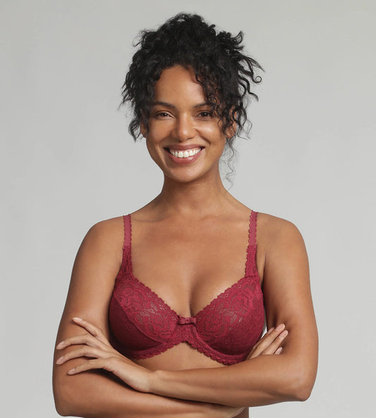 Sujetador Playtex con aros encaje P5832 Burdeos 90B