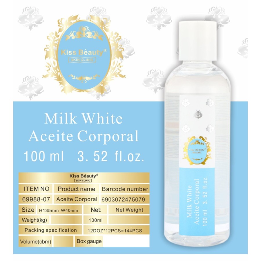Aceite corporal Milk White 100ml. Kiss Beauty