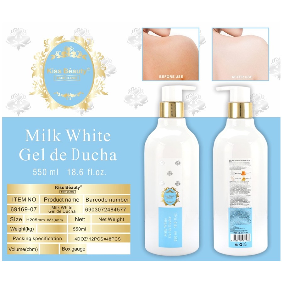 Gel de ducha Milk White 500ml. Kiss Beauty
