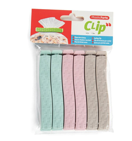 Pack de 6 pinzas cierra fácil