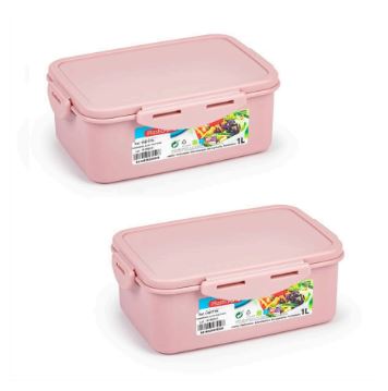 Recipientes rectangulares 1L Rosa
