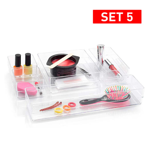 Platic Forte - Set 5 Bandejas Organizadoras Transparentes